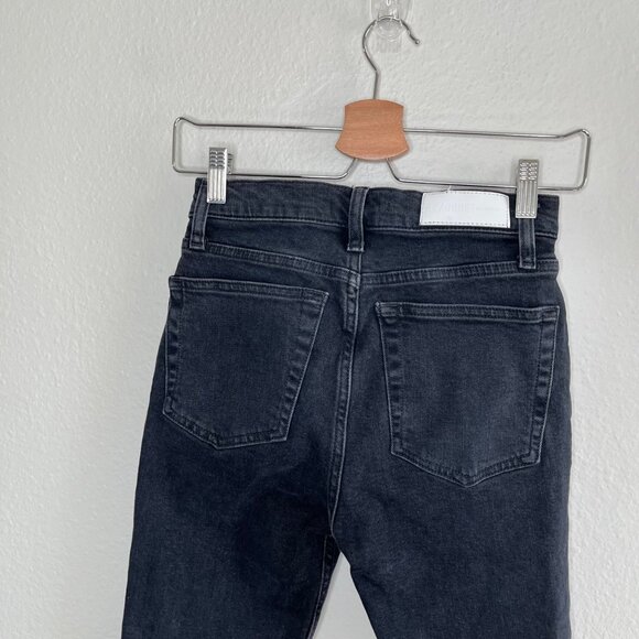Re/Done Originals Black High Rise Ankle Crop Denim Jeans Size 25 - Picture 3 of 12